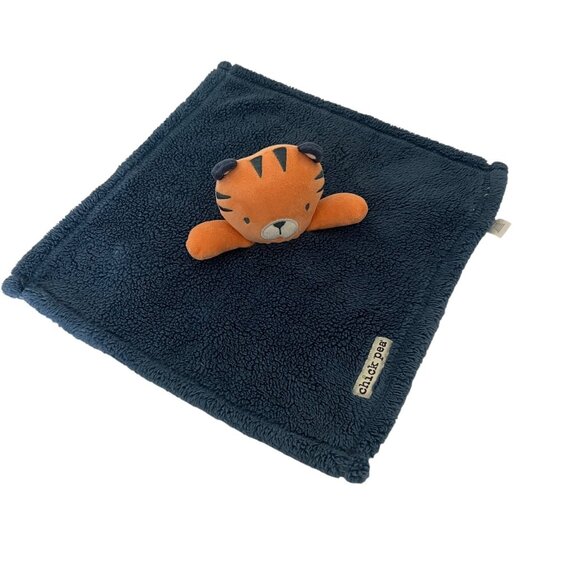 Chick Pea Tiger Lovey Security Blanket Plush Blue Orange Baby Comforter‎ Toy - Picture 3 of 6